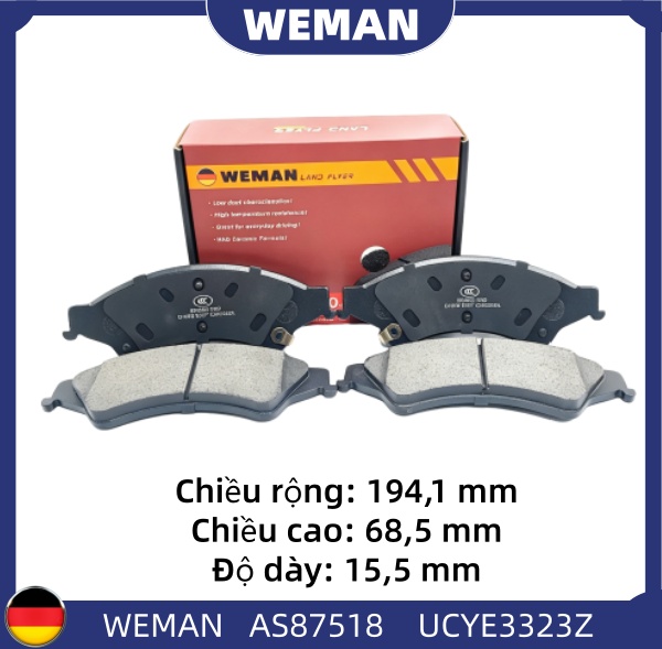 WEMAN Má phanh AS87518 For-d Everest Mazda BT-50 Ranger