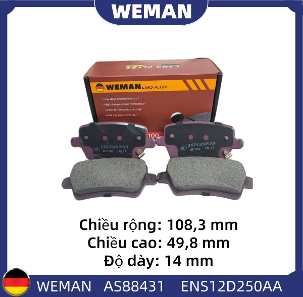 WEMAN Má phanh AS88431 For-d Teritory OEM ENS12D250AA WEMAN Má phanh AS88431 For-d Teritory