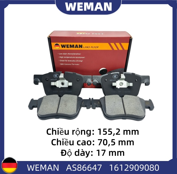 WEMAN Má phanh AS86647 Peu*eot 3008 OEM CITROEN (DF-PSA) : 1647863680 WEMAN Má phanh AS86647 Peu*eot 3008