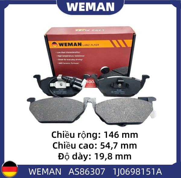 WEMAN Má phanh AS86307 M-G MG5