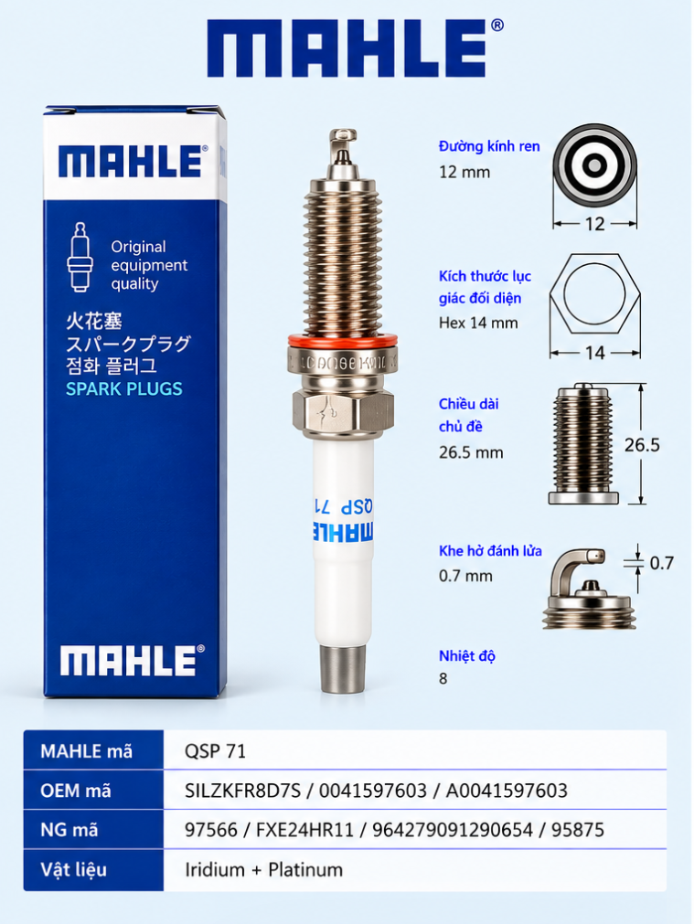 MAHLE Bugi QSP-71 Mercedes-Benz A200 B200 C200 C 250 Coupe (C205) OEM 004 159 70 03 MAHLE Bugi QSP-71 Mercedes-Benz A200 B200 C200 C 250 Coupe (C205)